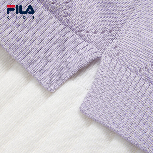 FILA children's clothing dress 2026 spring new style girls and children's fake two-piece woolen pleated skirt cloud white-WT 105