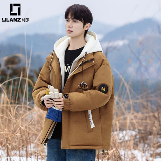 LILANZ Зимняя белая куртка на утином пуху, мужская корейская модная куртка для подростков, куртка для школьников младших и старших классов, мужская морозостойкая куртка для детей старшего возраста, черная M