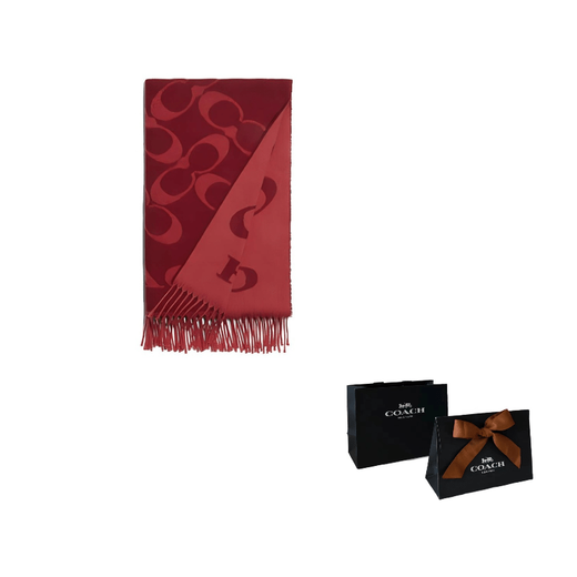 COACH tassel letter print wool scarf women's default F (one size fits all)