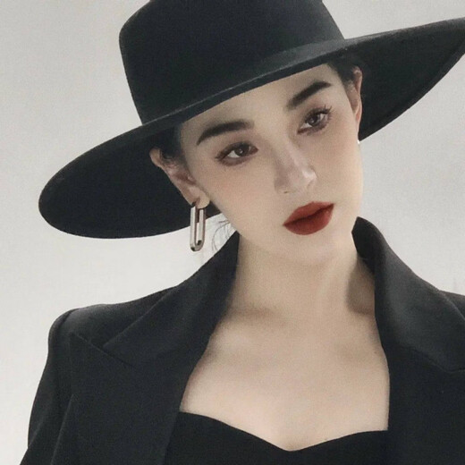 Top Hat Women's Fashionable Black Top Hat Summer British French Hepburn Style Flat-Brim High-end Knight Hat Black and White MZ1443 White White One Size