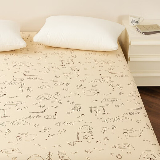 Yusenyi goes camping on weekends small illustration sheet sheet and fitted sheet single piece sheet 270240cm (suitable for 1.8m bed) Lizi