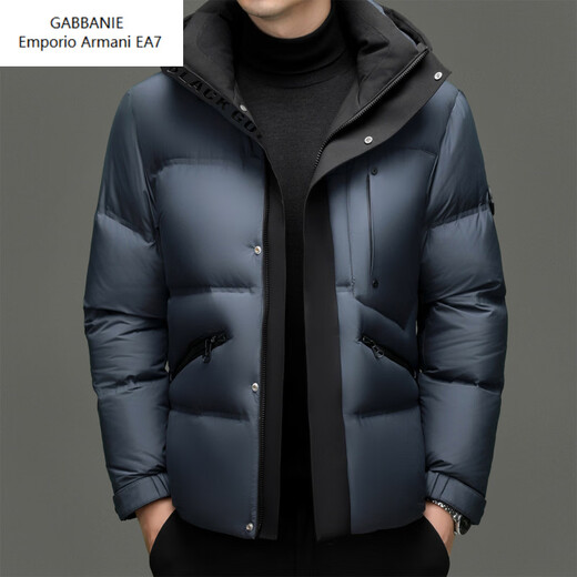 Emporio Armani EA7 Armani 90 белый утиный пух зимний деловой короткий пуховик мужской утолщенный теплый хлебный пуховик с капюшоном модный серый M 170 100-120Jin Jin равен 0,5 кг