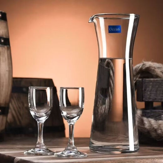 Ouxin imported glass wine pourer with mouth, red wine decanter, white wine divider, male cup, household wine divider, white wine measuring cup, 290ML small size