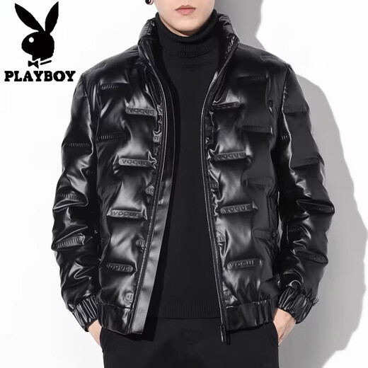 花花公子高档轻薄羽绒服男士亮面鸭绒上衣2025年冬季新款休闲保暖外套男装 2086蓝色 M 推荐90-110斤