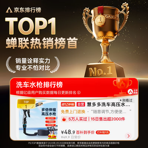 Huiduoduo car wash water gun high-pressure household water spray with telescopic water pipe to connect the faucet to wash the yard artifact full set of nozzles