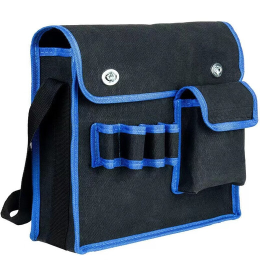 Pupan Canvas Tool Bag Thickened Wear-Resistant Bricklayer Storage Bag Construction Site Carpentry Maintenance Labor Protection Black Multi-Function Electrician Bag Ordinary Canvas Electric Drill Waist Bag