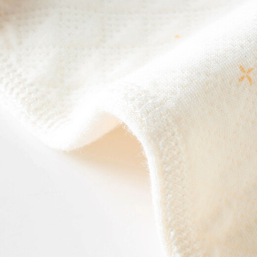 GARDEN CITY baby three-layer thermal underwear autumn and winter pure cotton high-waisted large PP pants for boys and girls, thickened autumn clothes and autumn pants, milky apricot color, suitable for wear above 18 degrees, 73 cm 8-10kg丨Choose the fit according to your height