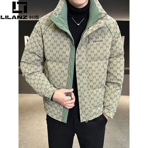 Мужской пуховик LILANZ, зима 2025, новый модный брендовый модный высококачественный красивый легкий теплый и морозостойкий мужской пуховик зеленого цвета L
