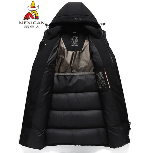 Scarecrow Fat Brother 2025 Men's Painted Thickened Long Down Jacket Extra Large Fat Man Plus Fat Plus Size Down Jacket Black 5XL