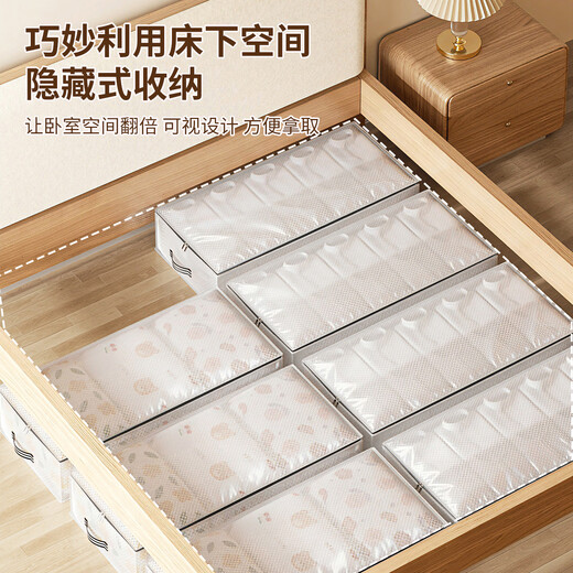Baicaoyuan PE thickened transparent bed bottom storage bag household flat space-saving large-capacity clothing moisture-proof storage artifact large size