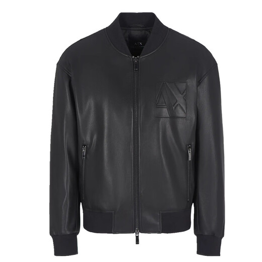 ARMANIExchange Мужская тонкая кожаная куртка с бейсбольным воротником Armani AX черная XS 160/80A_