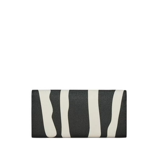 Ferragamo women's wallet can be worn cross-body, large capacity, portable storage, calfskin black and white color zebra pattern BLACK UNICA