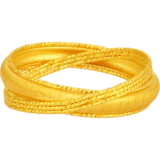 Laomiao gold ring boutique 5G Golden Years interlocking solid gold women's ring for girlfriend and wife 520 gift 15#/about 2.6g (Golden Years)