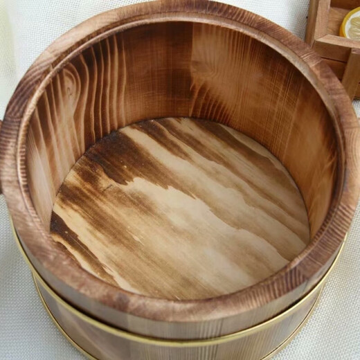Tuojin wooden barrel rice barrel tableware rice bowl restaurant rice container small rice barrel insulation barrel 16 natural color wooden barrel + no 16 natural color wooden barrel + stainless steel liner + wooden lid wood