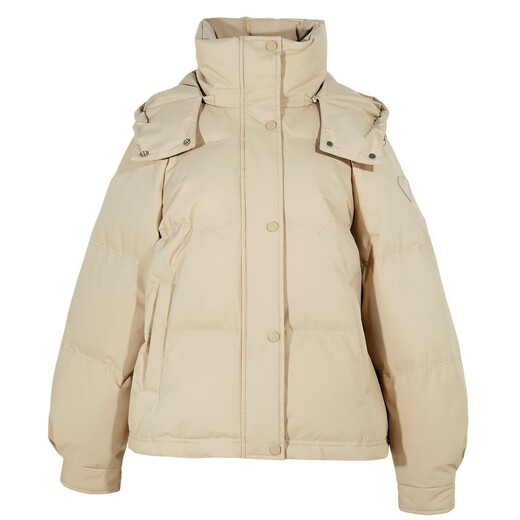 Sancai-Chaqueta de plumón corta con cuello levantado para mujer, chaqueta de pan con plumón de pato blanco, chaqueta holgada y cálida, novedad de invierno 2025