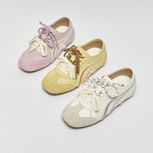 Sanfu (SANFU) women's sneakers spring spring travel contrasting texture embroidered moral training shoes casual women's shoes 853508 purple 35