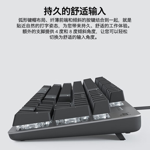 罗技（Logitech）K845机械键盘 有线键盘家用游戏办公 104键发光全尺寸铝坨坨金属面板  游戏办公键鼠套装 K845 Cherry红轴