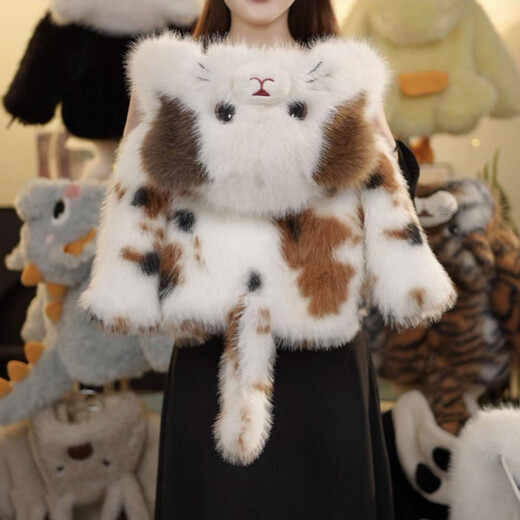 Yaochao calico cat children's coat thickened new winter girls plus plush sweater three colors 100 cm height 90-100CM weight 27-32Jin Jin equals 0.5 kg