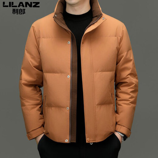 利郎商场同款男装立领羽绒服90白鸭绒加厚保暖冬季新款中青商务绅士外 宇宙黑 M 170