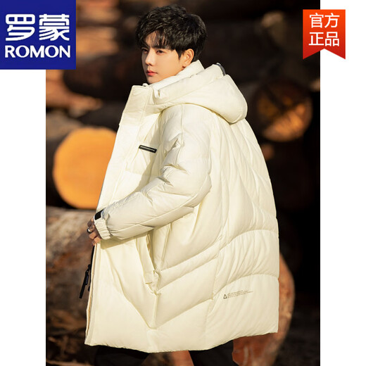 罗蒙（ROMON）男子羽绒服冬季2026年新的中长连帽高端外套男生加厚保暖情侣外套 黑色 L (135-155斤)