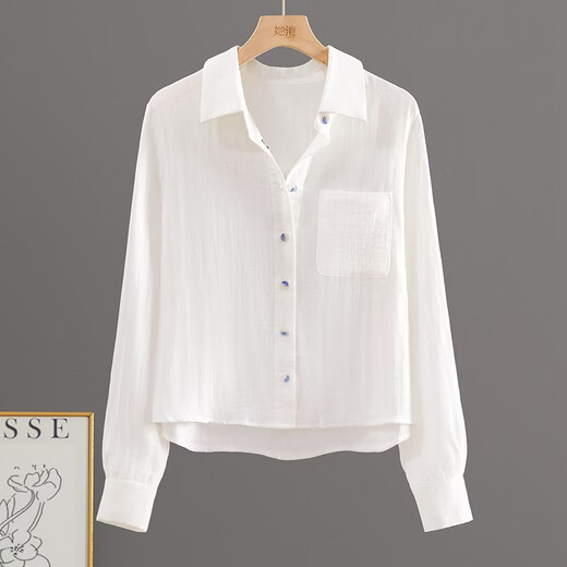 Shechi simple lapel long-sleeved shirt women's 2026 spring new commuter temperament single-breasted shirt