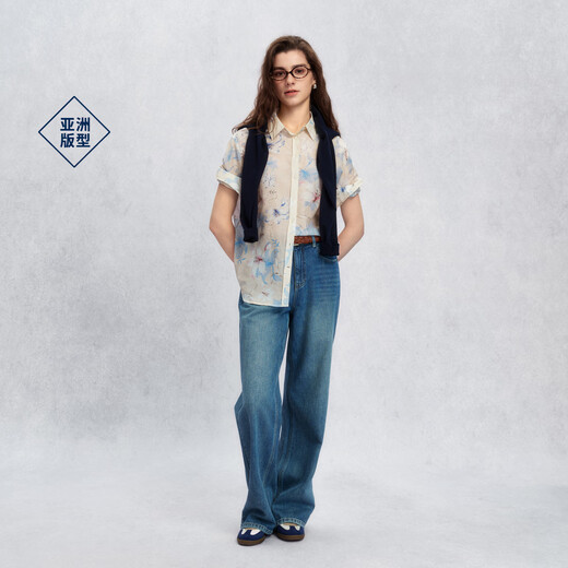 GANT/GANT spring and summer new women's classic commuter fashion printed long-sleeved shirt 107-off-white S