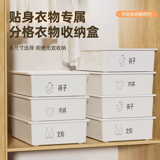 Yusenyi Underwear Storage Box Thickened and Durable for Underwear and Socks Bra Compartment Storage Box Dormitory Storage Magic 3-in-1 Girly Pink (New Design | No Odor) Thickened PP Material 2-piece Set (Underwear Box-Socks