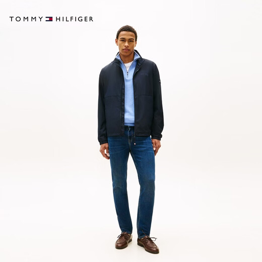 Tommy Hilfiger【防泼水】26春夏新款男装户外潮流休闲运动立领单夹克外套 藏青色DW5 2XL （推荐：180-200斤）