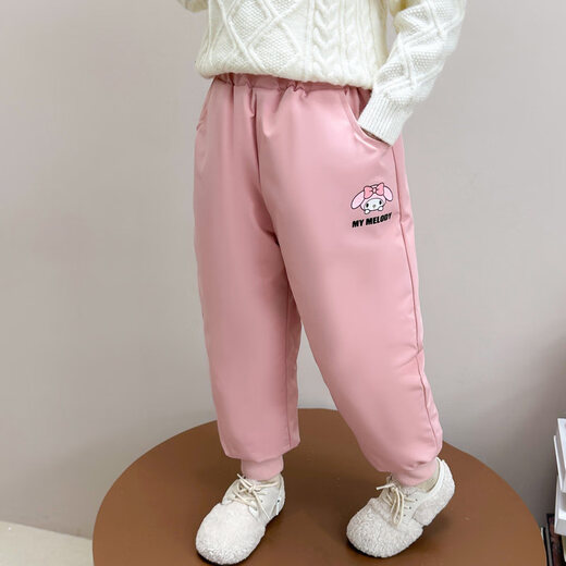 HAL.DUCK down pants for girls, winter Melody children's warm cotton pants, stylish white duck down thickened pants for baby girls, purple 100 cm (recommended height 90-98cm)