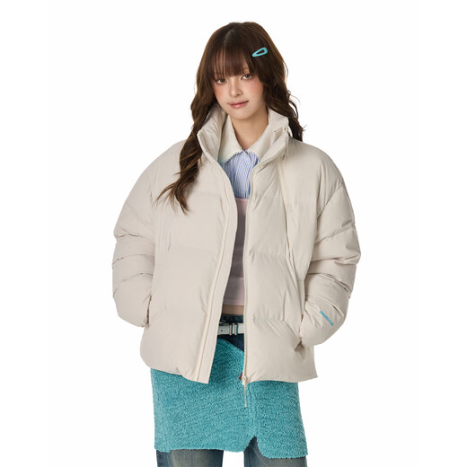 GROUND ZERO Autumn and Winter Couple Model 90 White Duck Down Stand Collar Thickened Warm Down Jacket Apricot L
