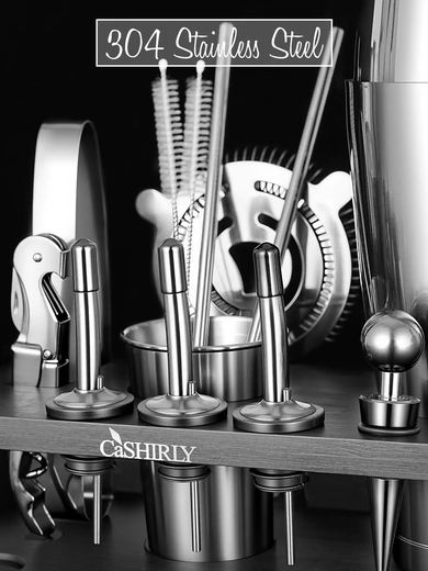 German CASHIRLY Kaishanlai 304 shaker set shaker combination cocktail mixing tools entry CASHIRLY-RetroBostonShaker Hawaii two-stage Boston gift box package