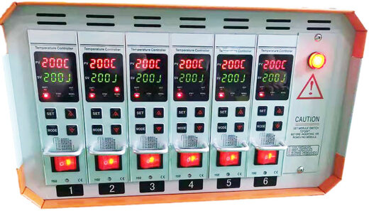 Hot runner temperature control box, large plug-in temperature control, intelligent anti-burn temperature control card, mold line controller, temperature control instrument table, five sets of intelligent anti-burn temperature control boxes