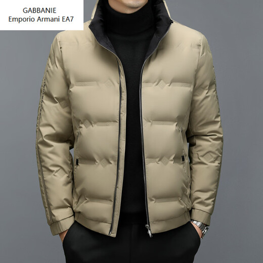 Emporio Armani EA7 Armani winter new men's stand-collar cold-proof down jacket national standard 90 white duck down windproof, cold and anti-run down down khaki M 170