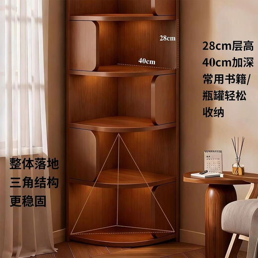 Fantasy corner bookshelf living room corner storage rack integrated wall-to-wall floor-standing corner bookcase vertical storage locker lotus white x 5 layers 150cm practical, stable, durable and long-lasting