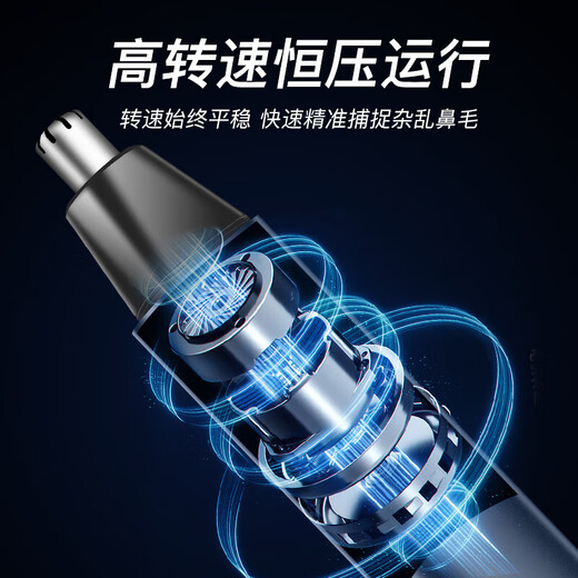 CHIGO Electric Nose Hair Trimmer Men's Nose Hair Shaving Device Men's Rechargeable Nose Hair Trimming Scissors for Women Upgraded Rechargeable 2-in-1 Standard (With Eyebrow Trimmer Head) + 1 Blade | Blue