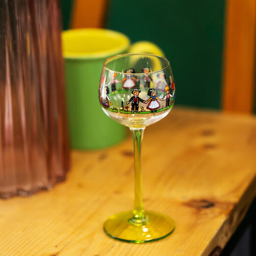 Christmas Cartoon Red Wine Glass Alsace European Christmas Goblet Gift Wine Glass Champagne Glass Holiday Alsace Miniature Cup 2 pieces