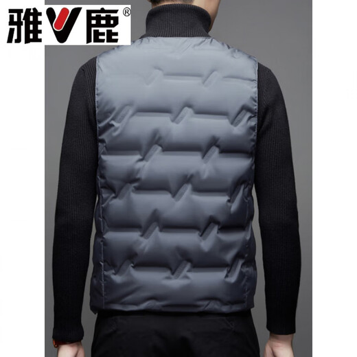 Yalu New Winter Down Vest Men's Large Size Warm Vest Middle-aged and Elderly Wear Lightweight Vest Jacket Inner Liner Black M 90-105Jin Jin is equal to 0.5 kg
