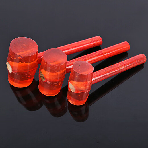 Wooden handle transparent rubber hammer rubber hammer tile marble floor plastic glue hammer beef tendon hammer installation hammer transparent rubber hammer type 3000