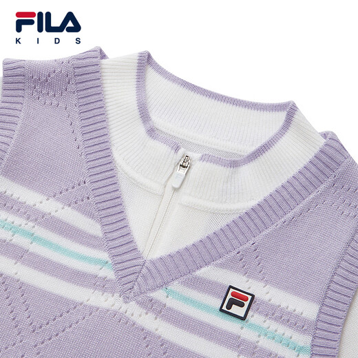 FILA children's clothing dress 2026 spring new style girls and children's fake two-piece woolen pleated skirt cloud white-WT 105