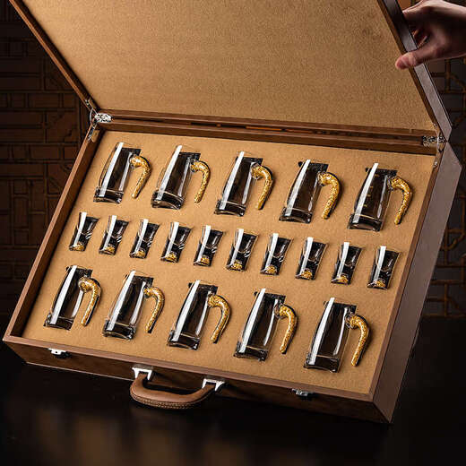 Yusenyi crystal white wine glass set, high-end glass home wine flask, wine dispenser, wine tasting, gift box, luxury hardcover, direct upgrade to Jinshan 10 pieces, 10 Jinshan cups