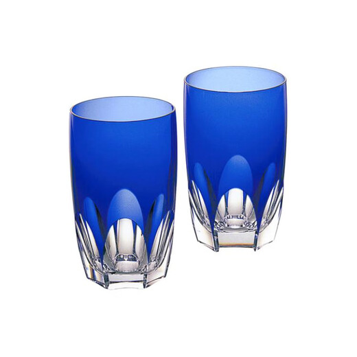 KAGAMI Royal Blue Line Series Colored Glass Cup Blue 280ml Blue 280ml