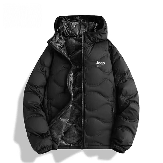 JEEP SPIRIT Thick Down Jacket for Men and Women 2025 New Winter Warm and Coldproof Hooded White Duck Down Jacket Top Men's XW25189 Oxygen Blue 2XL