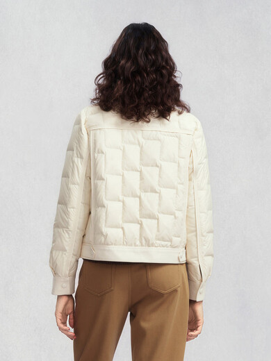 GANT25 new winter women's short white goose down lapel silhouette light warm casual down jacket 107-off-white M