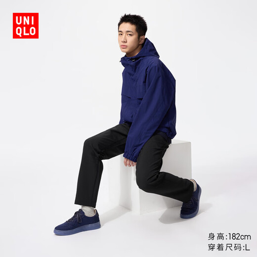 Uniqlo Men's Stretch Trousers/Fleece Lined Casual Pants Regular Style 479372 09 Black L/175/88A