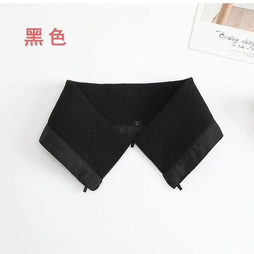 Silisa Down Jacket Collar Anti-Dirty Artifact Accessory Covered Collar Replacement Threaded Protective Cover Cotton Clothes Collar Protector Knitted Fake Collar Black + Free Thread Wrapped Button M