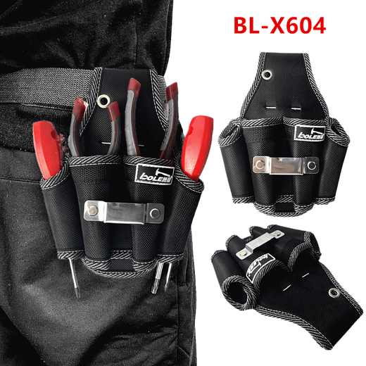 Boler Tool Bag Multifunctional Waist Bag Canvas Thickened Wear-Resistant Electrician Repair Storage Waist Bag Screwdriver Pliers Cover BL-X601 Waist Bag Without Belt