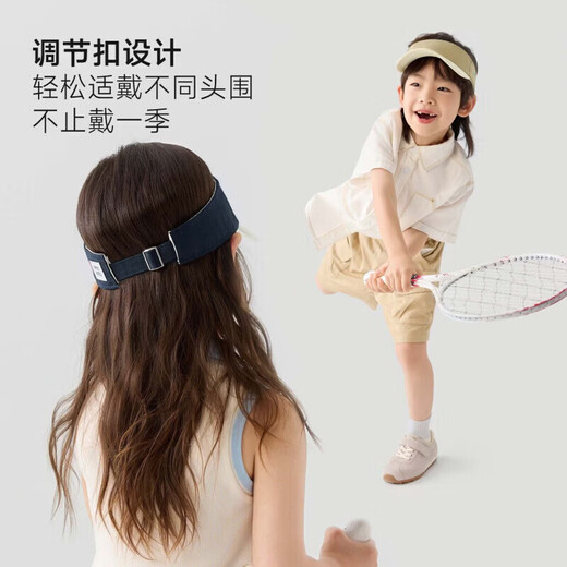 Nido Bear children's peaked cap sun hat for men and women baby empty top baseball cap pure cotton hat summer thin MSS2519 navy hat circumference 48cm recommended age 1-3 years old