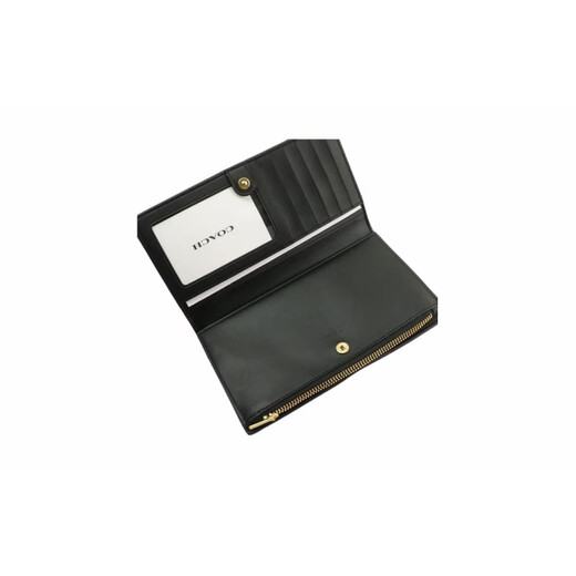 COACH Slim Wallet 18 Classic presbyopic solid color canvas with leather clutch wallet small size women's dark default basic outfit (bag + dust bag)