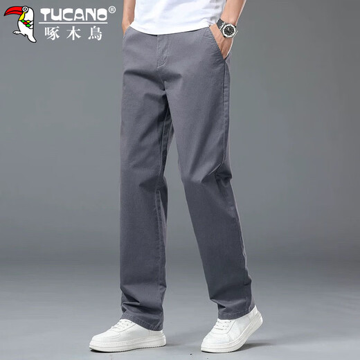 Woodpecker (TUCANO) casual pants men's spring business straight pants men's trousers men's trendy loose trousers black 32