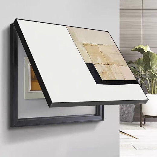 
Huaixue Wasabi Wind Power Meter Box Decoration Painting Distribution Box Minimalist Black White and Gray No Punching Power Switch Art Hanging Painting JD12107 50*40cm (blocking 40*30) Reel cover black frame